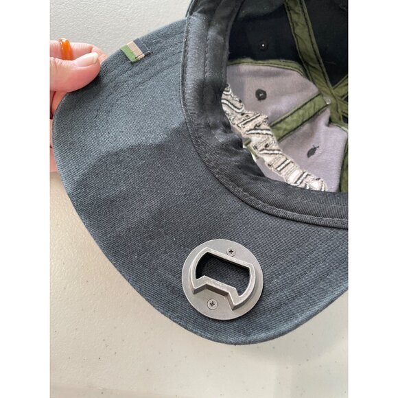 Guinness Extra Stout Adjustable Hat One Size Black Gray Built In Bottle Opener - Picture 4 of 9